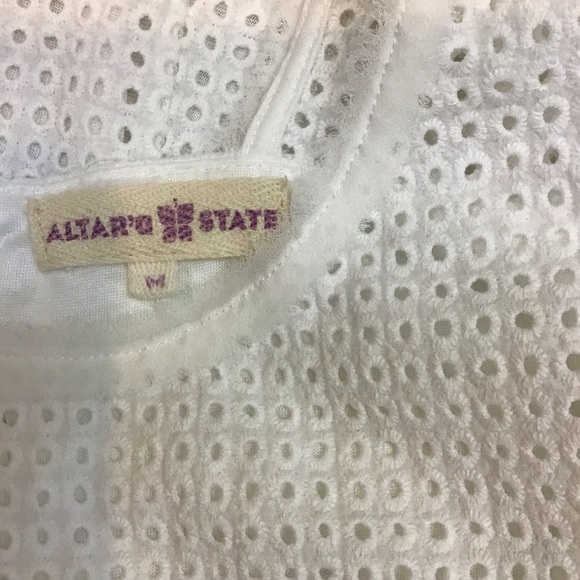Altar'd State White Eyelet Dress Fit and Flare Size Medium - Picture 8 of 8